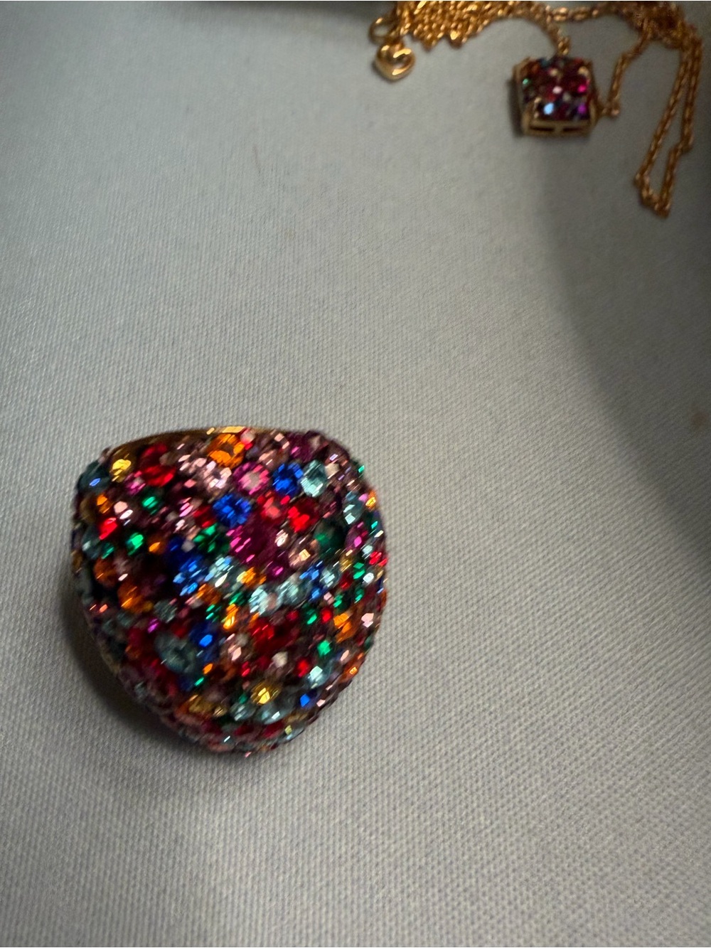 kate spade Multicolor Crystal Heart Ring in Gold Tone